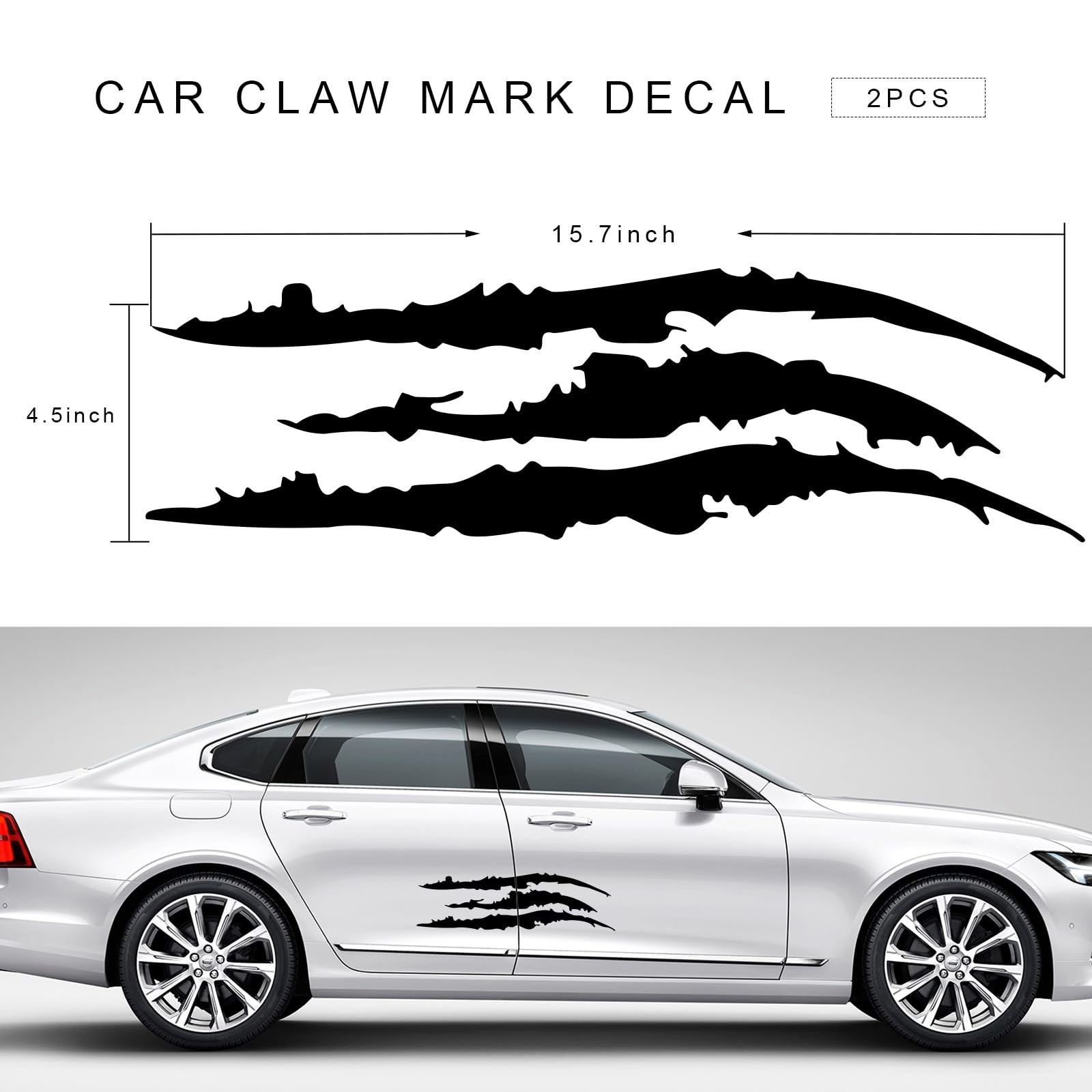 Claw Mark Decals for Car, Headlight Sticker Waterproof Vinyl Exterior Decor