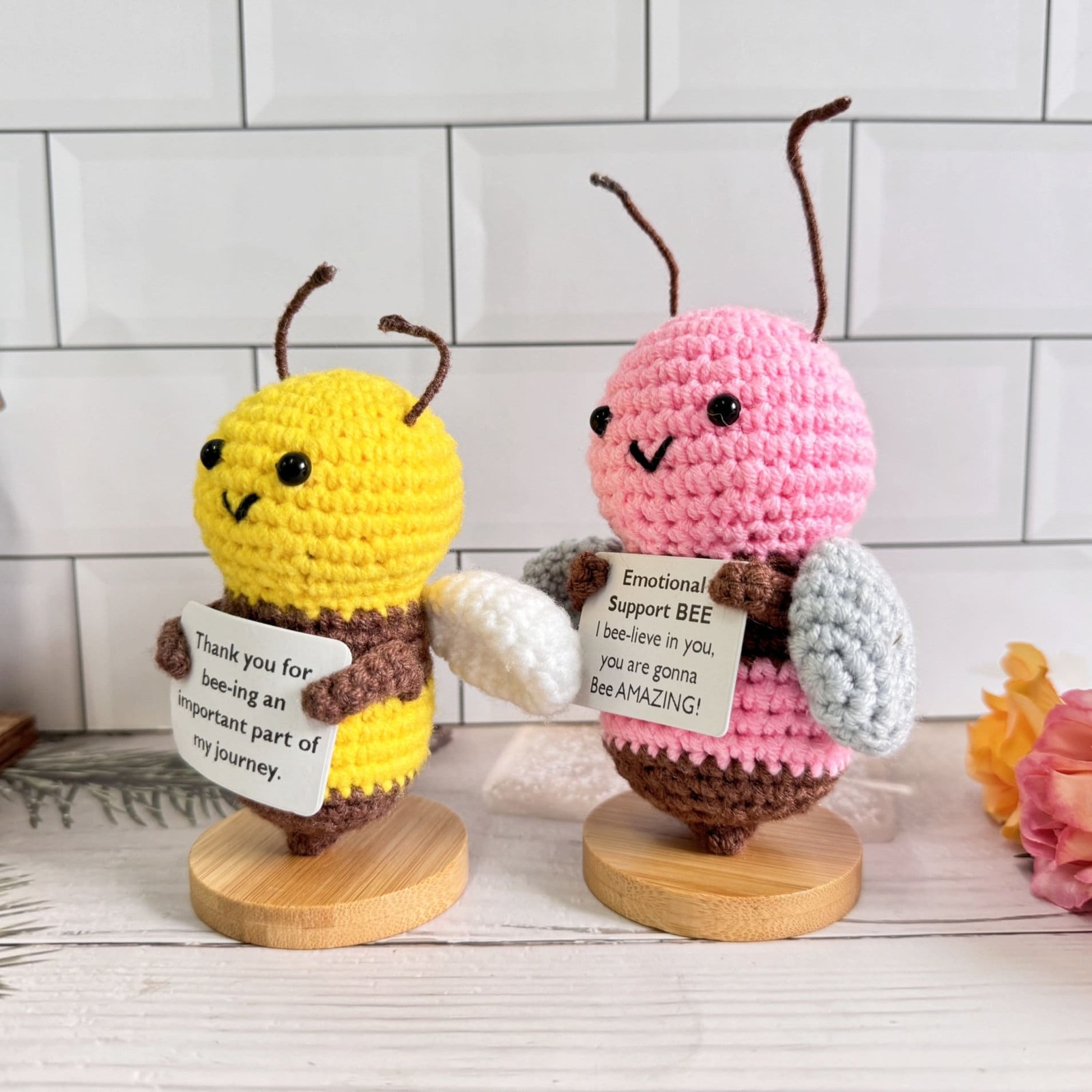 Crochet Bee Plush, Handmade Desk Decor, Thank You Gift for Teacher Friend