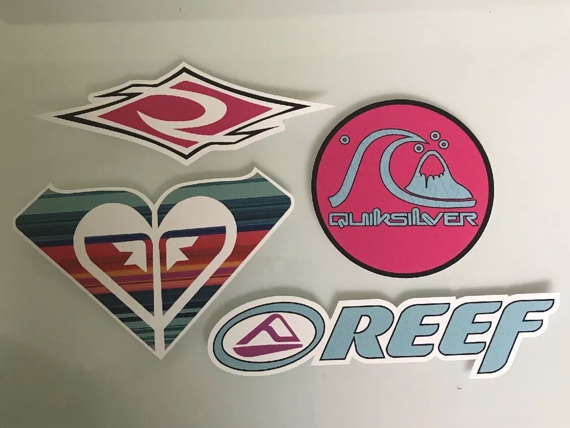 Surf Sticker Lot pack – Roxy Reef Quicksilver Rip Curl Surfer Girl Aloha Hawaii