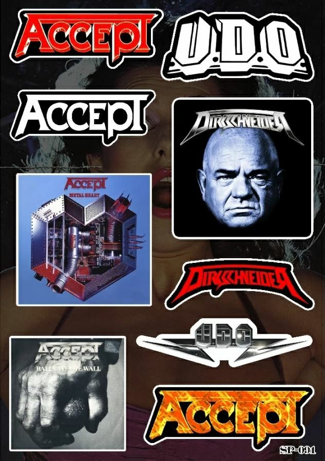 Heavy Metal Sticker Pack | Accept Metal Heart UDO Dirkschneider Band Logo