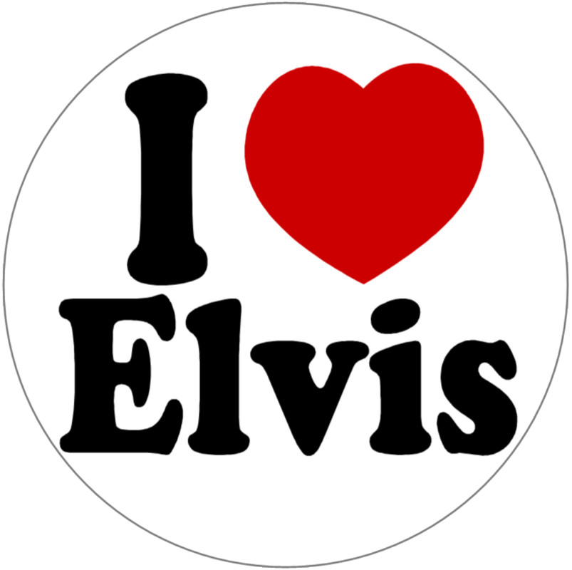 I Love Elvis – 3 Inch Circle Sticker 3″ x 3″