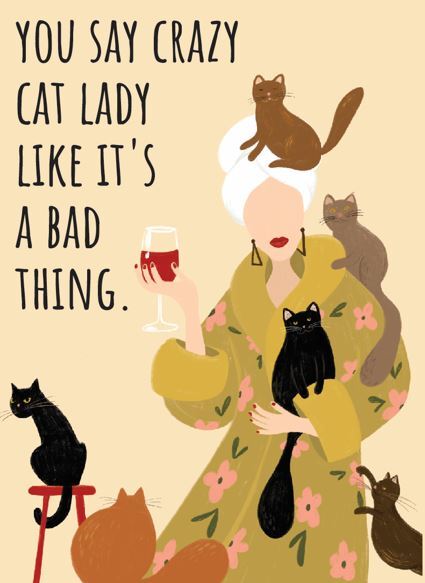 Crazy Cat Lady Fridge Magnet Kitchen Home Decor – 3.5″ x 2.5″ Made in USA