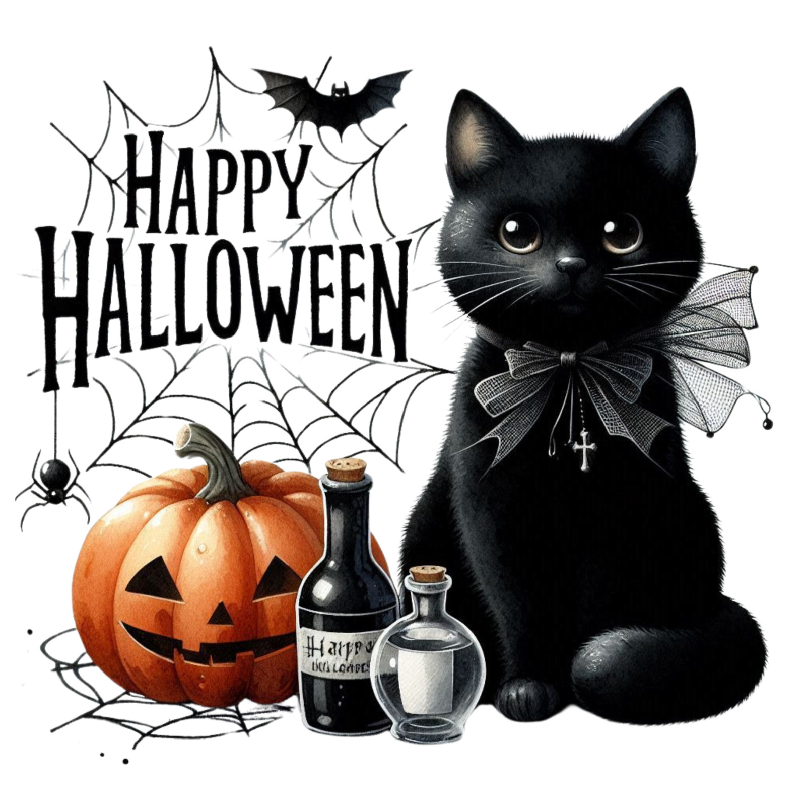 Wall Decal Sticker Black Cat Wall Sticker 18X18cm Large