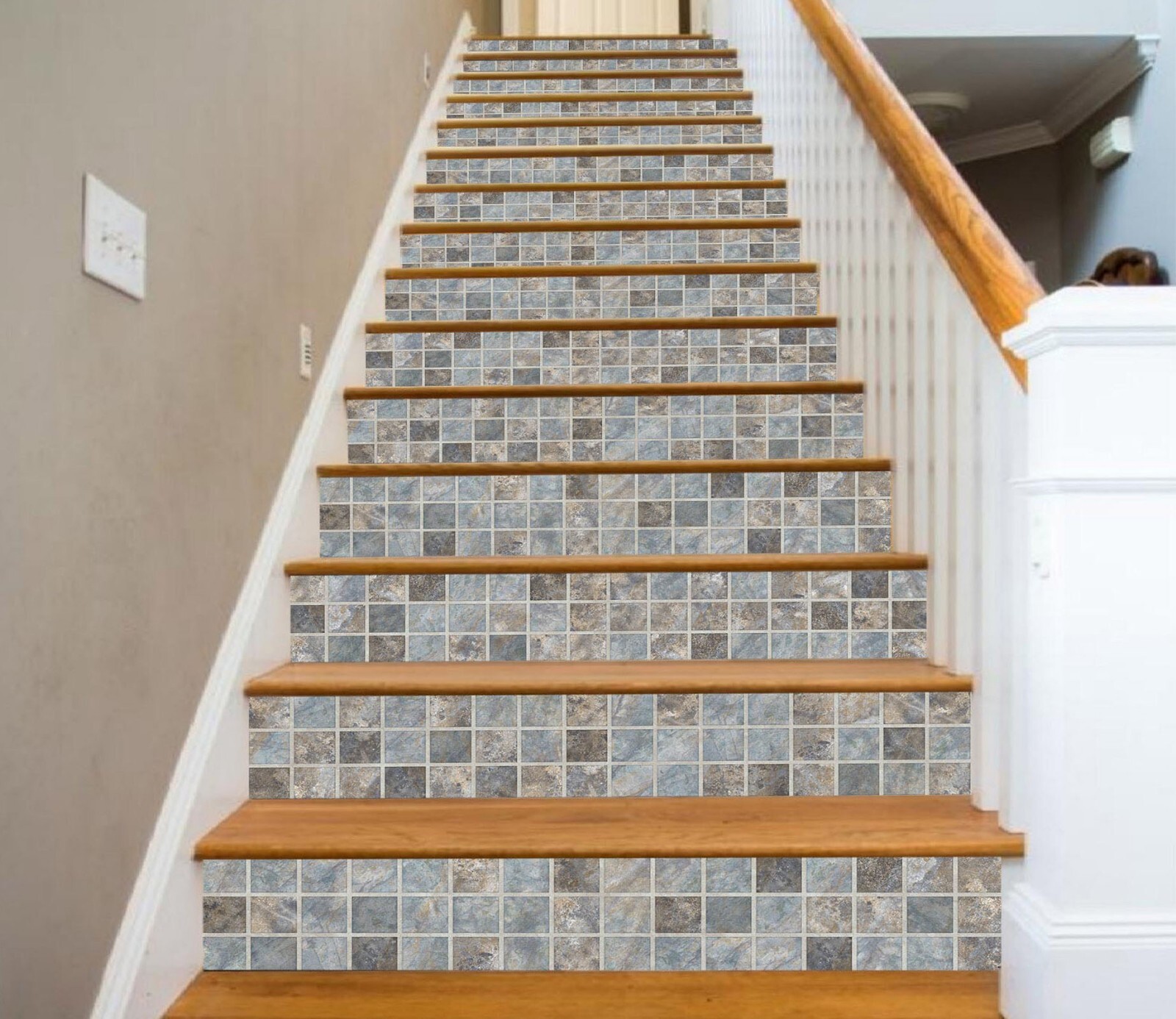 3D Tile Pattern AZ690 Stair Risers Decoration Mural Vinyl Wallpaper Kay
