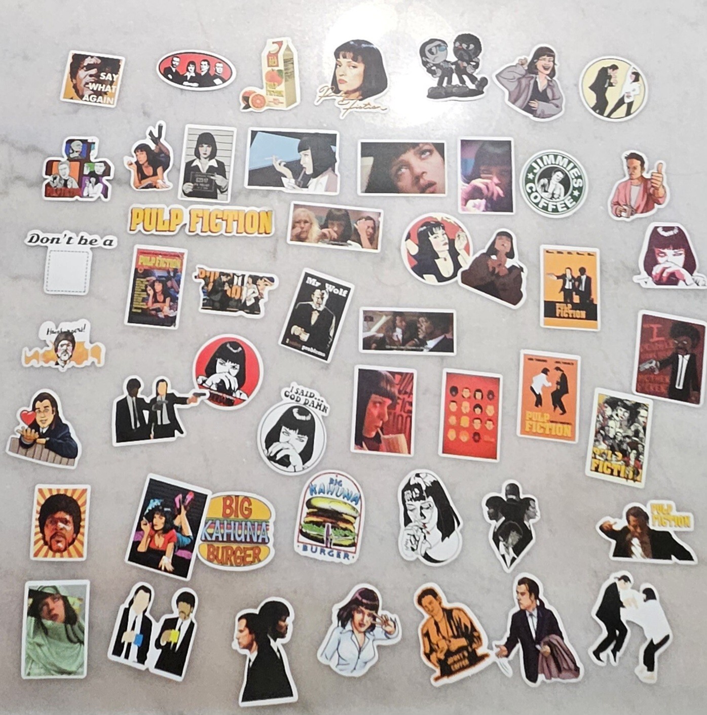 Lot Of 50 Collection Pulp Fiction 4″ Tall Vinyl Decal Sticker BOGO