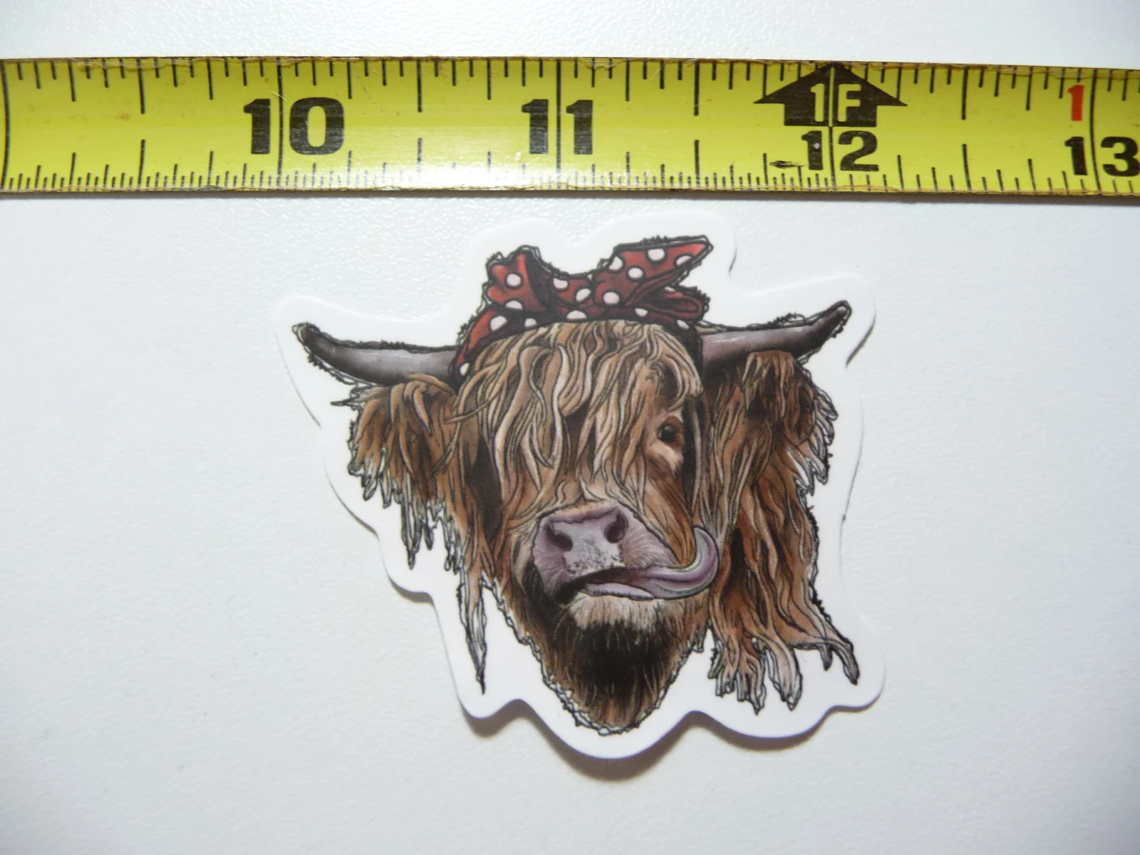 HIGHLAND COW CATTLE MOM WORKING SMALL STICKER DECAL FARM RANCH LIVESTOCK