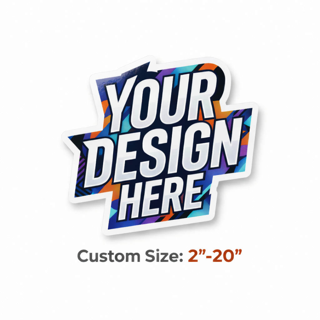 Custom Logo Vinyl Stickers Die Cut Waterproof UV Resistant Decals 2-20″ Set