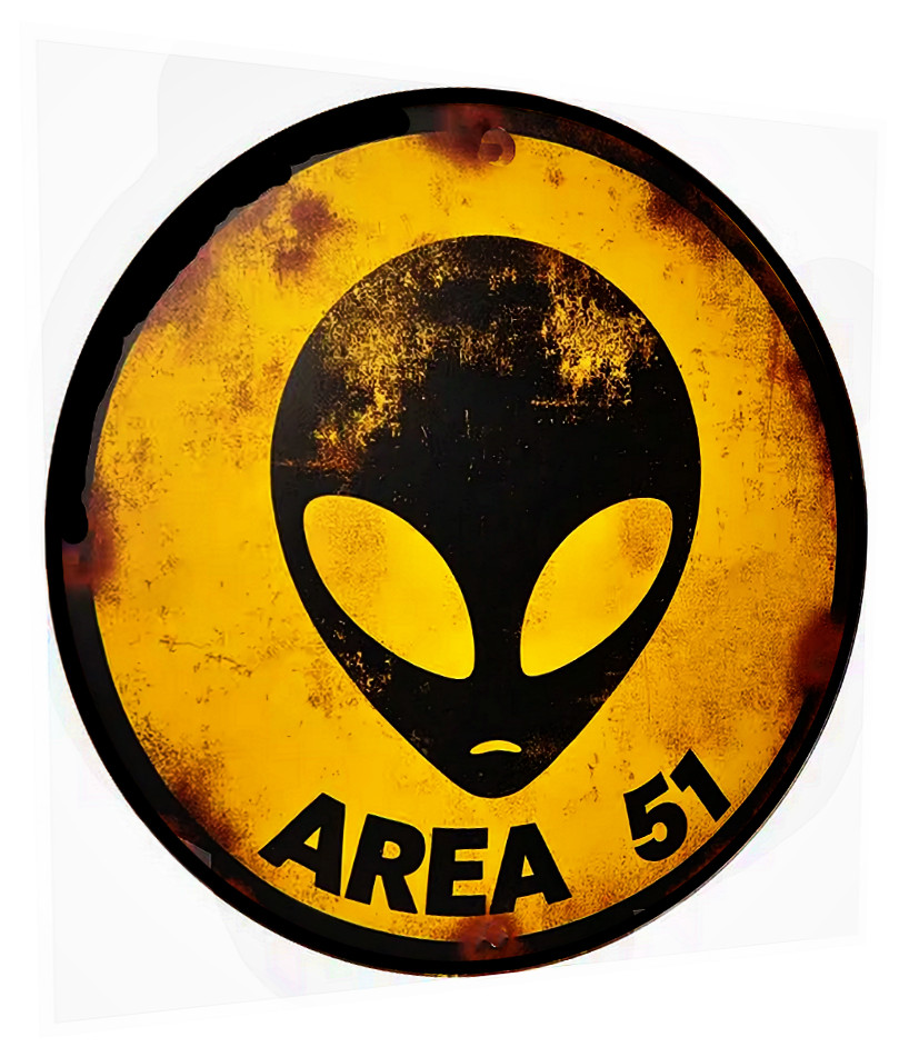 Area 51 Sign Sticker Funny Decal Bumper Alien UFO Conspiracy Space Ship- 4 Sizes
