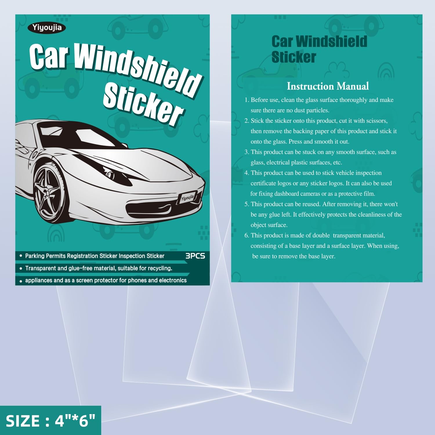 Car Windshield Sticker Applicator, Static Cling for Stickers Easy Application…