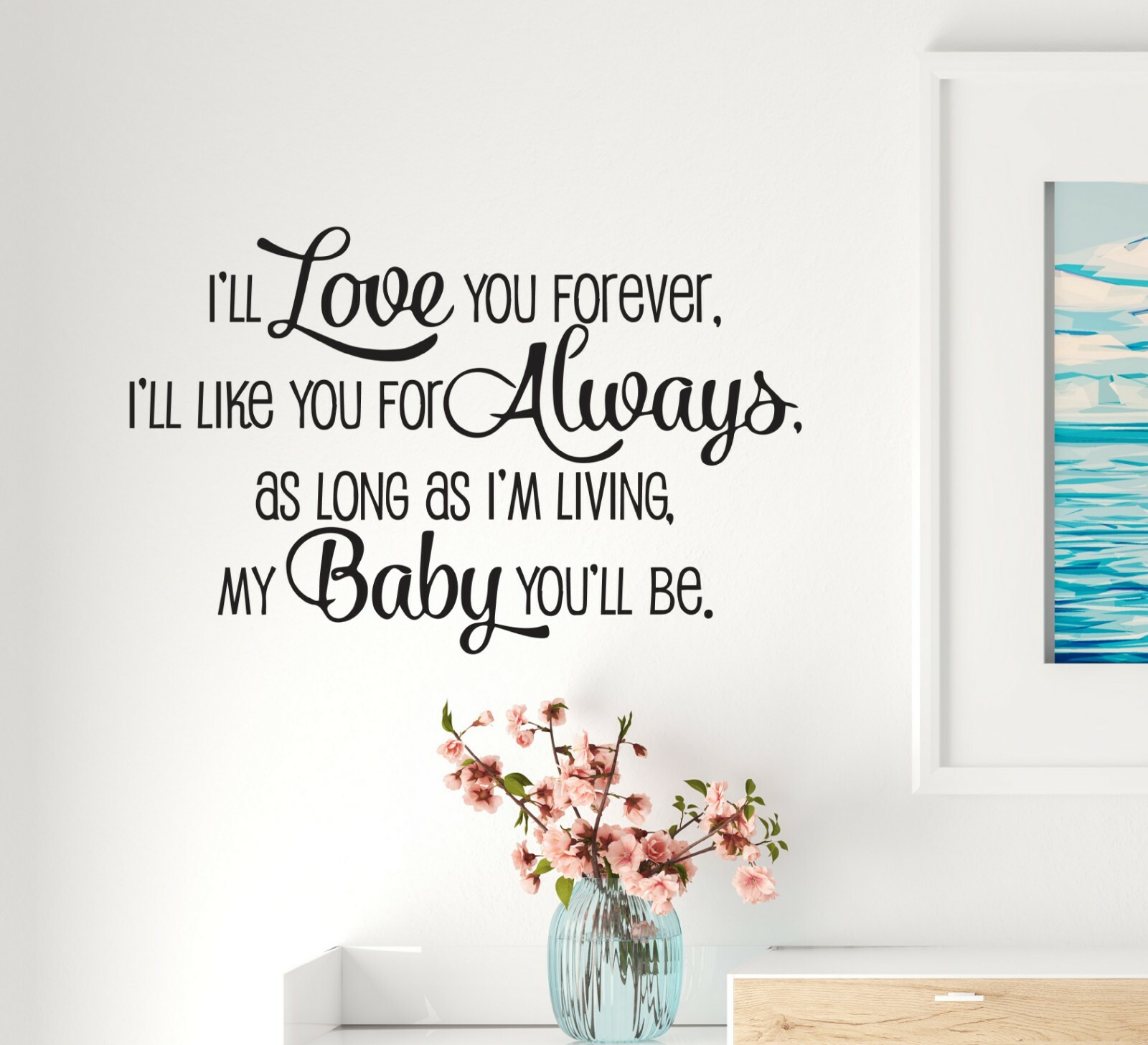 Wall Decal Love Forever Baby Family Interior Vinyl Decor Black gz534