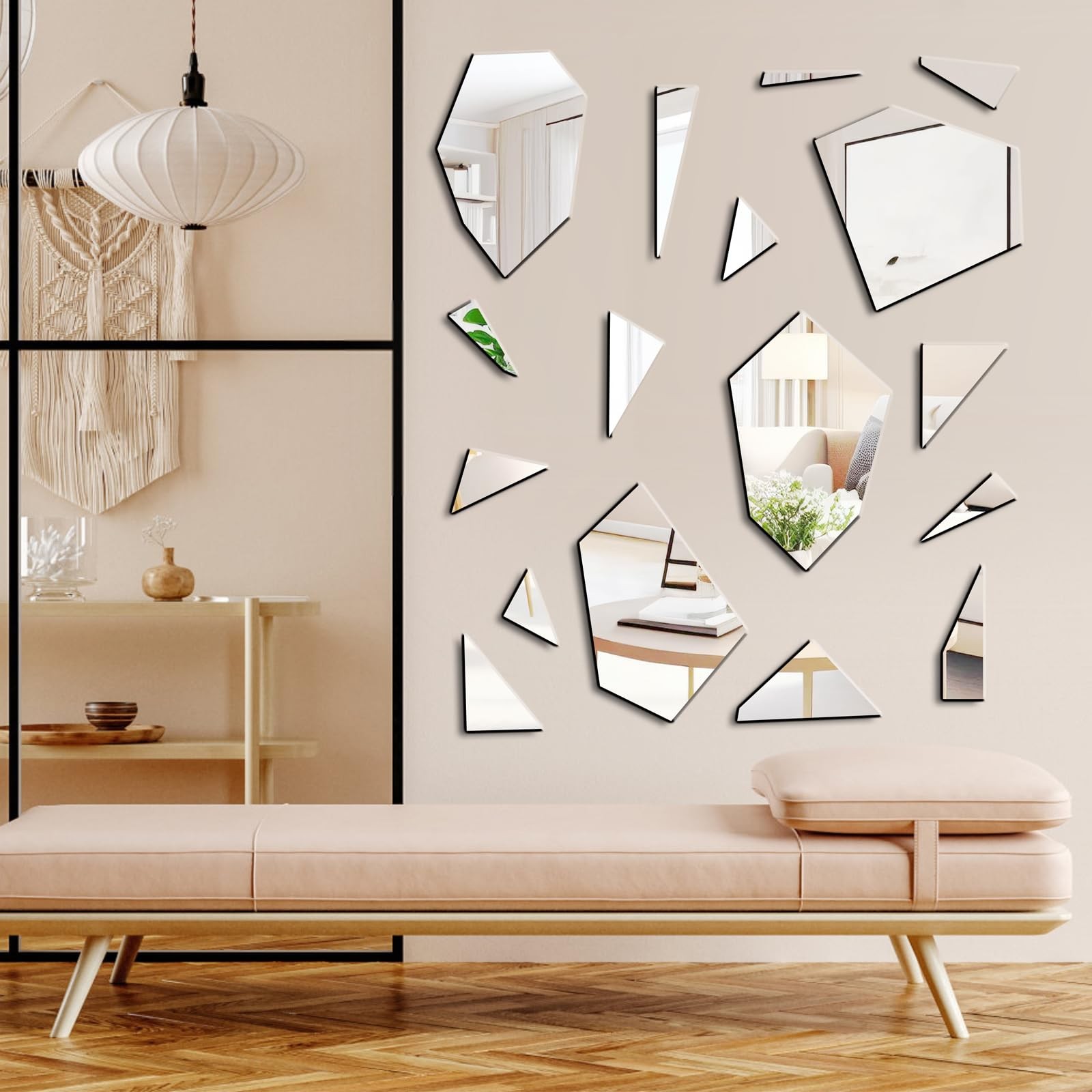 Acrylic Mirror Wall Stickers Irregular Mirror Stickers Wall Decor Peel and St…