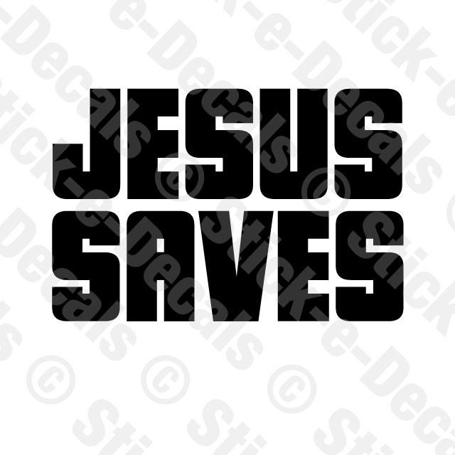 One (1) JESUS SAVES Decal Order – 20in x 40in RED Vinyl