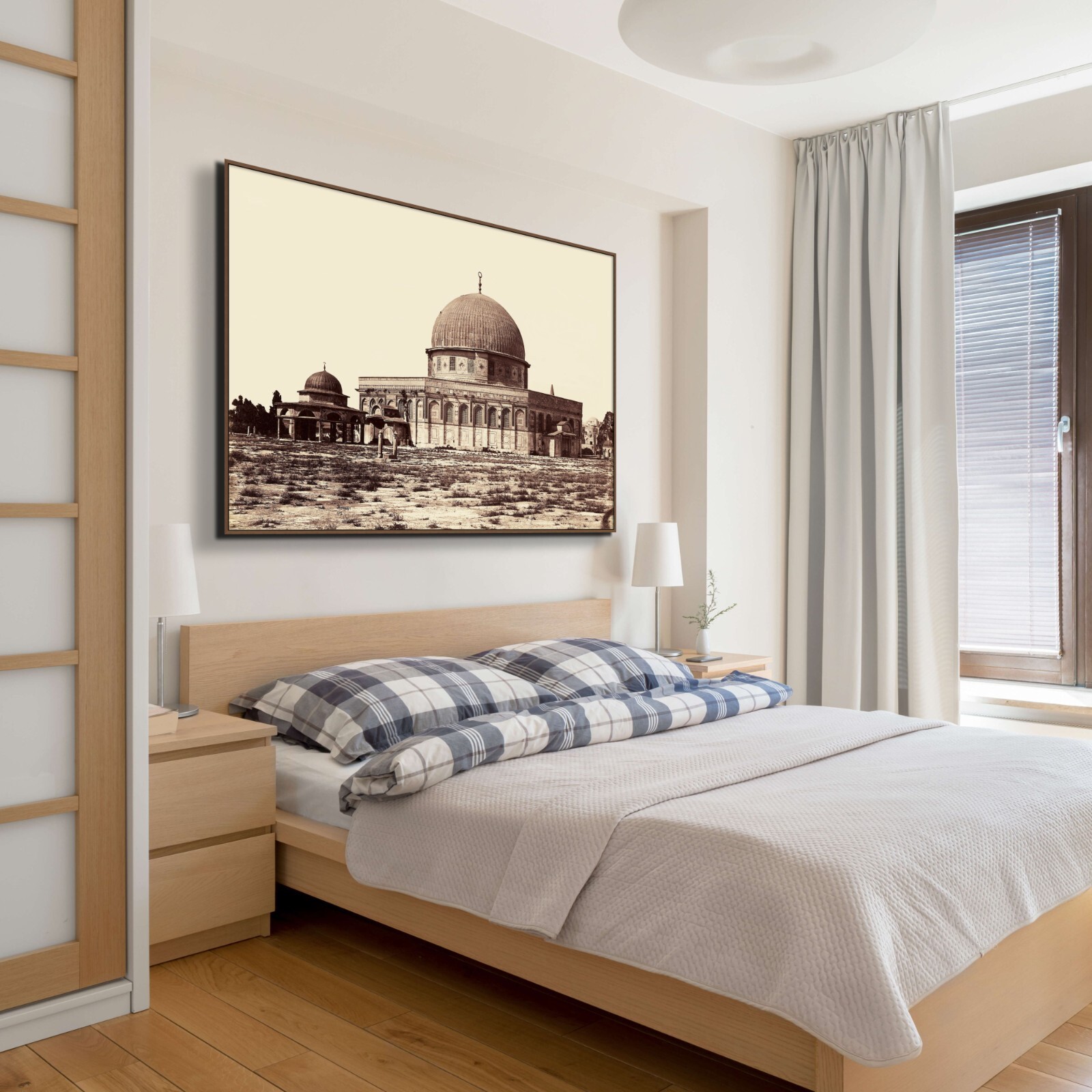 Large Floating framed canvas Jerusalem photo, Dome of the Rock Al-Aqsa Mosque