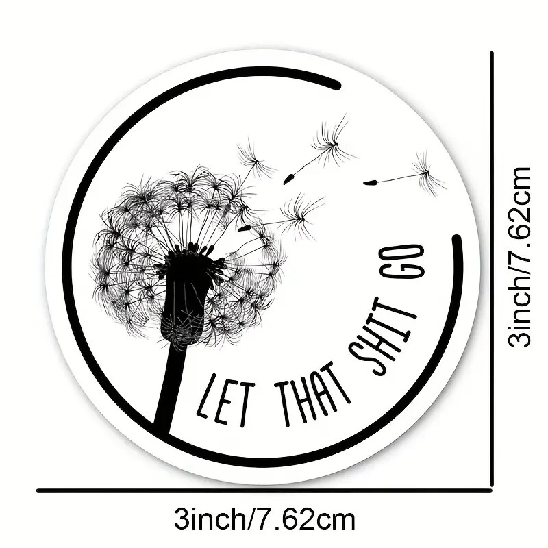 “Let That Sh*t Go” PVC Decal – 3″ Round – for Cars, Laptops, and More