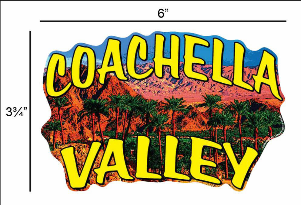 Coachella Valley Landscape – Postcard Sized Vinyl Sticker 6″ x 3.75″