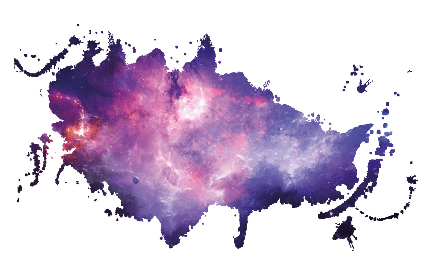 Home Art Brushed Paint Like Celestial Bodies Outer Space Nebula Decor Wall Decal