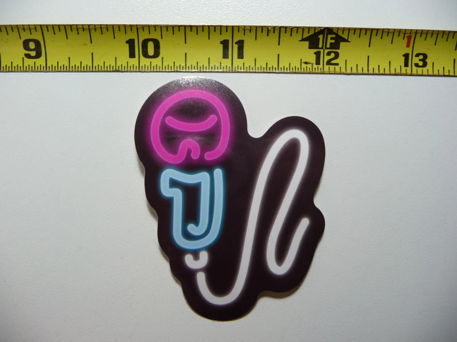 NEON SMALL STICKER DECAL MICROPHONE STAGE SINGER SPEAKER FUNNY DECORATION