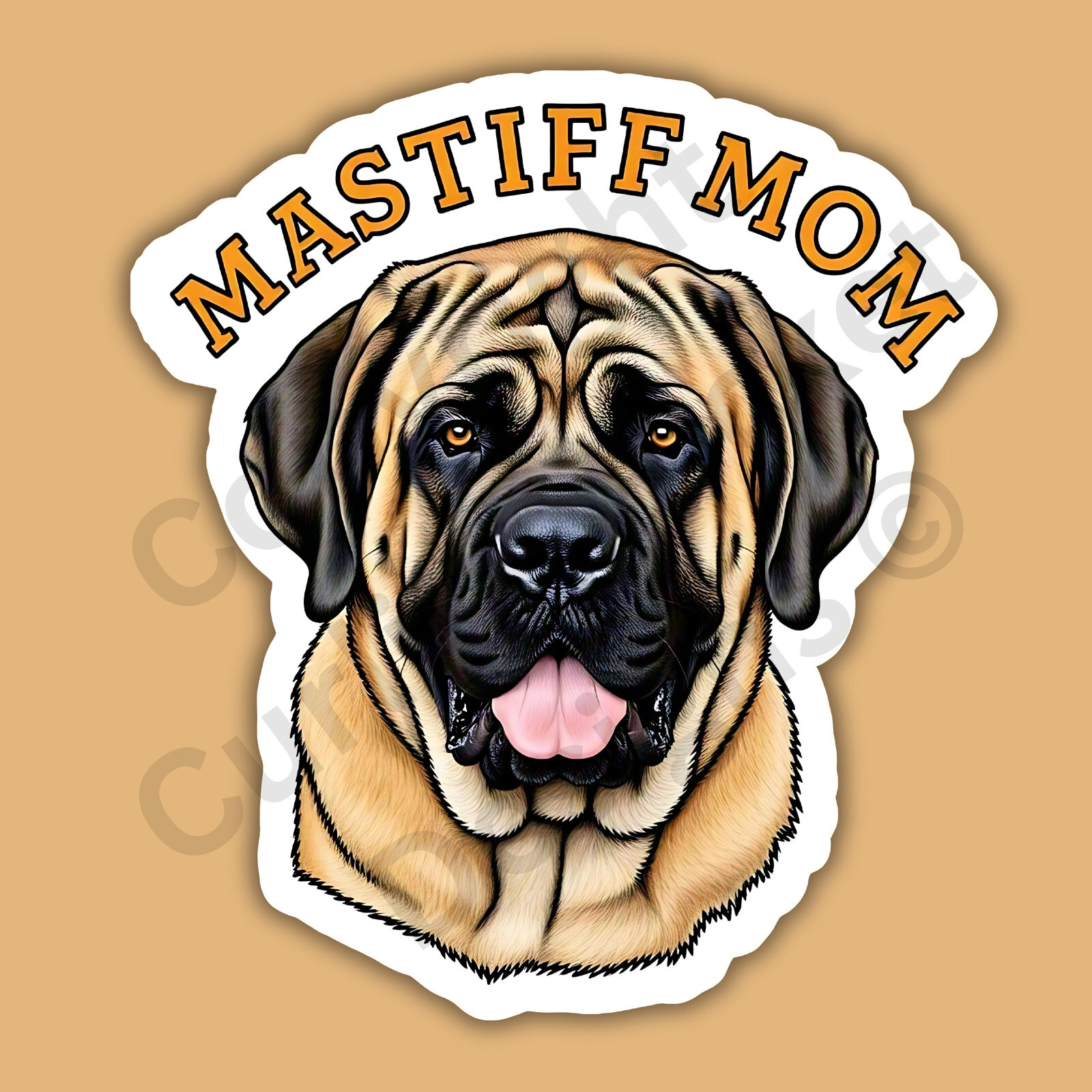 English Mastiff Mom Dog Breed Protective Loyal Gentle Giant 3″ Vinyl Sticker