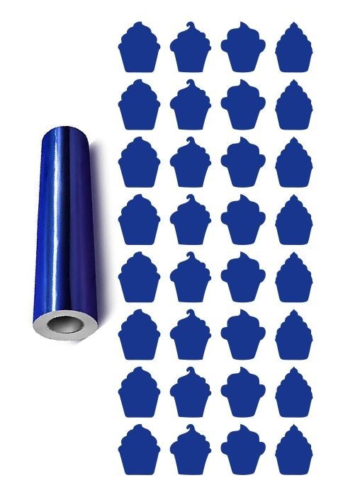 Cupcake Stickers Sticker Chrome Blue 1″ DC12