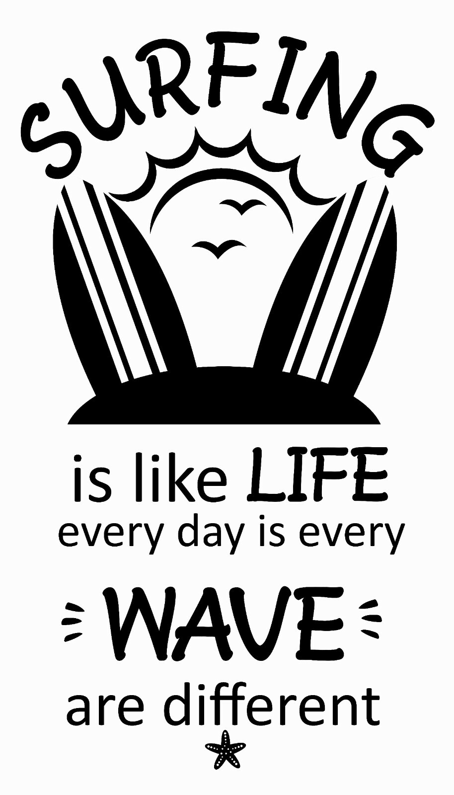 Inspirational Surfing Quotes Vinyl Sticker 20″ x 35″ Wall Decal Home Decoration