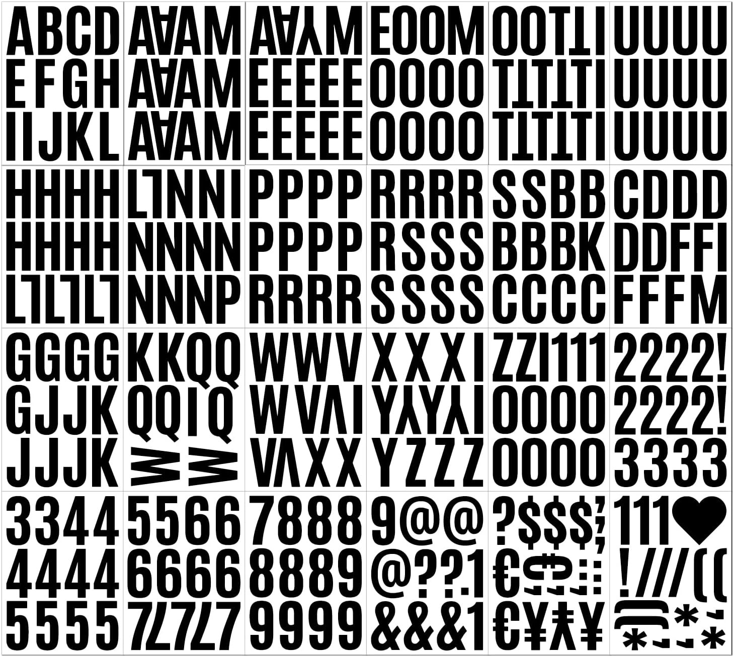 24 Sheets 2 Inch Self Adhesive Letters Stick on Vinyl Capital 2 inch, Black