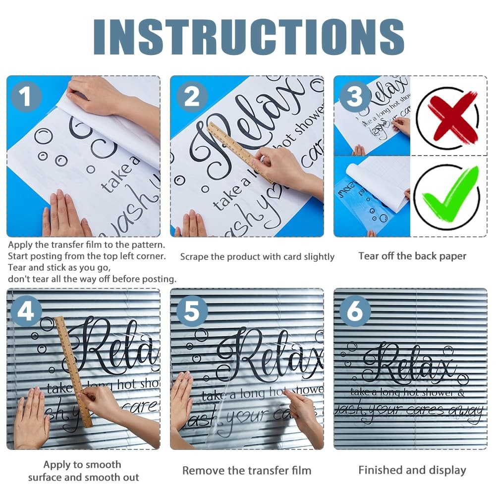 SUPERDANT Bathroom Wall Decals Relax Shower Door Decals Bath Wall Sticker for Do