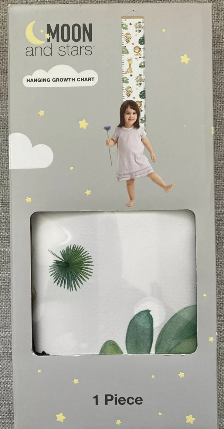 Moon & Stars Hanging Growth Chart Safari Theme  New In Box