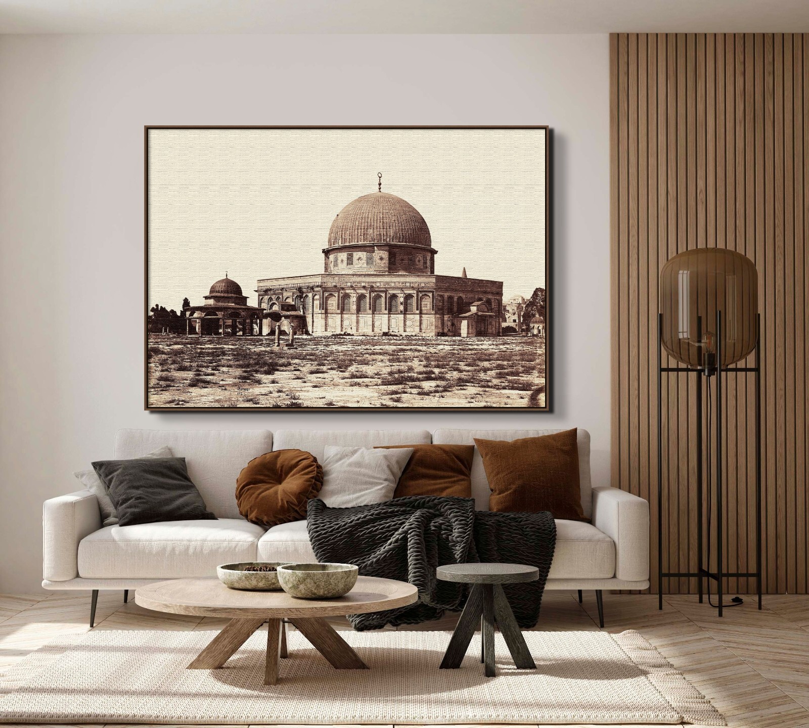 Large Floating framed canvas Jerusalem photo, Dome of the Rock Al-Aqsa Mosque