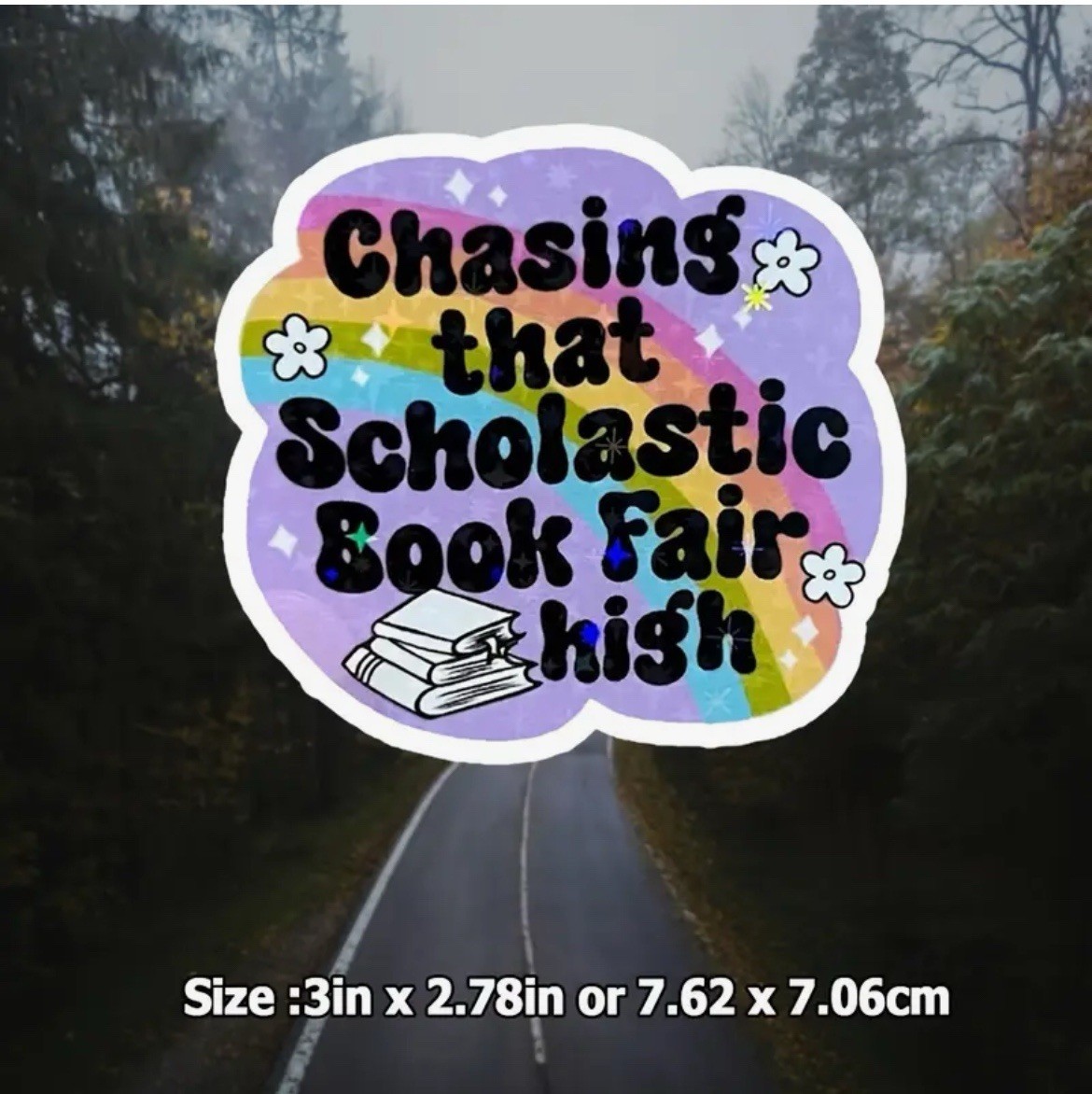 Vintage “Chasing That Scholastic Book Fair High” Sticker – Nostalgia 90s Kid