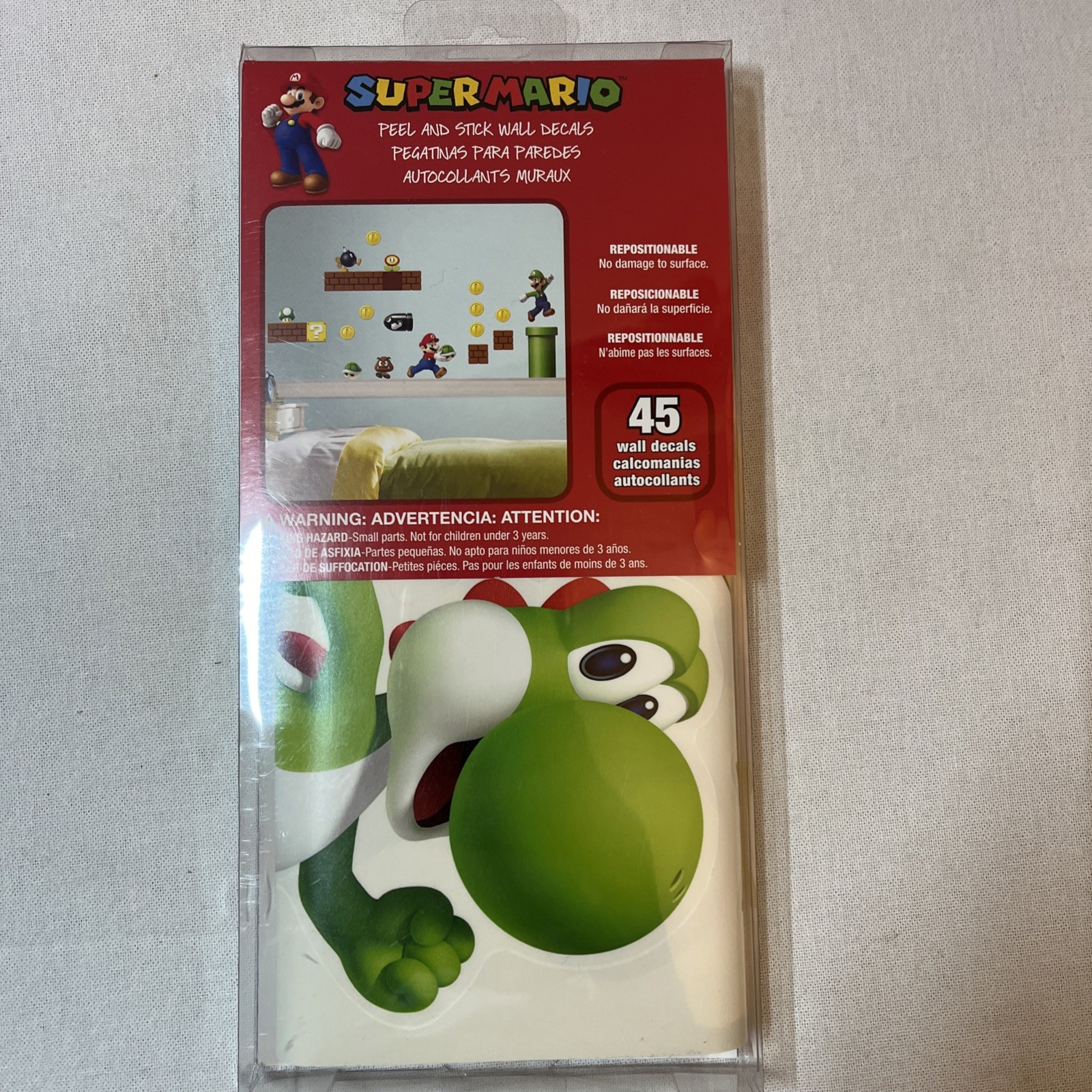 Nintendo Super Mario Wall Decals 45 Removable & Repositional Peel Stick NEW