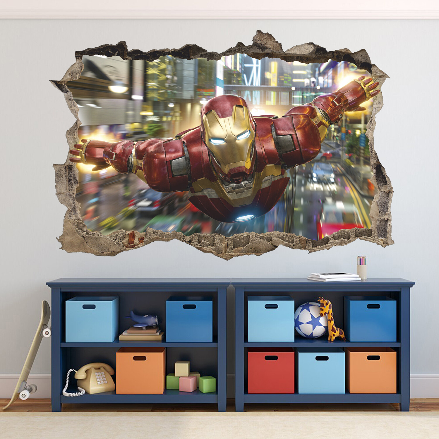 Super Hero 3D Wall Decal, Superhero Wall Sticker, Removable Vinyl Sticker