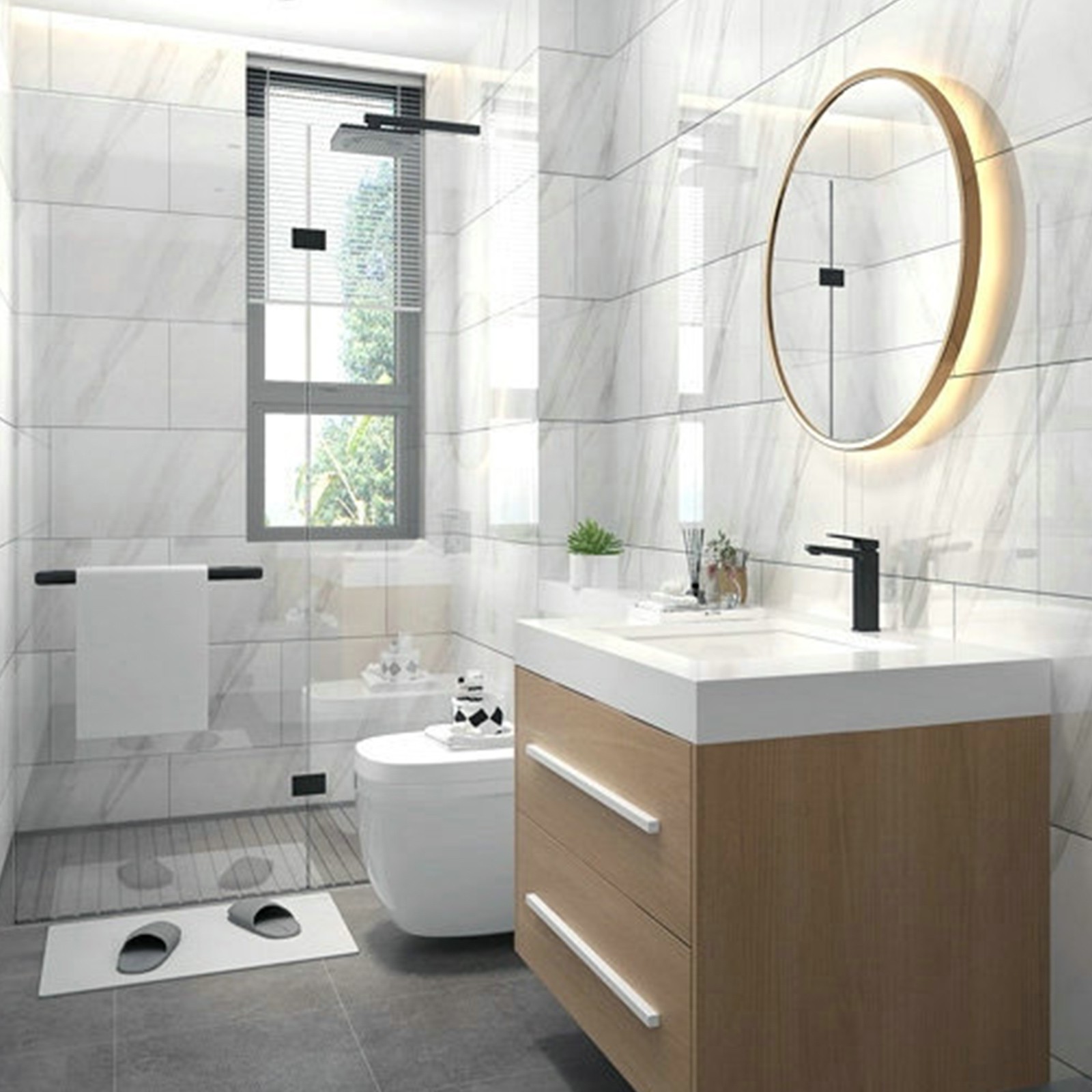 30*60cm Marble Tiles Sticker Self-Adhesive Kitchen Bathroom Home Wall Decoration