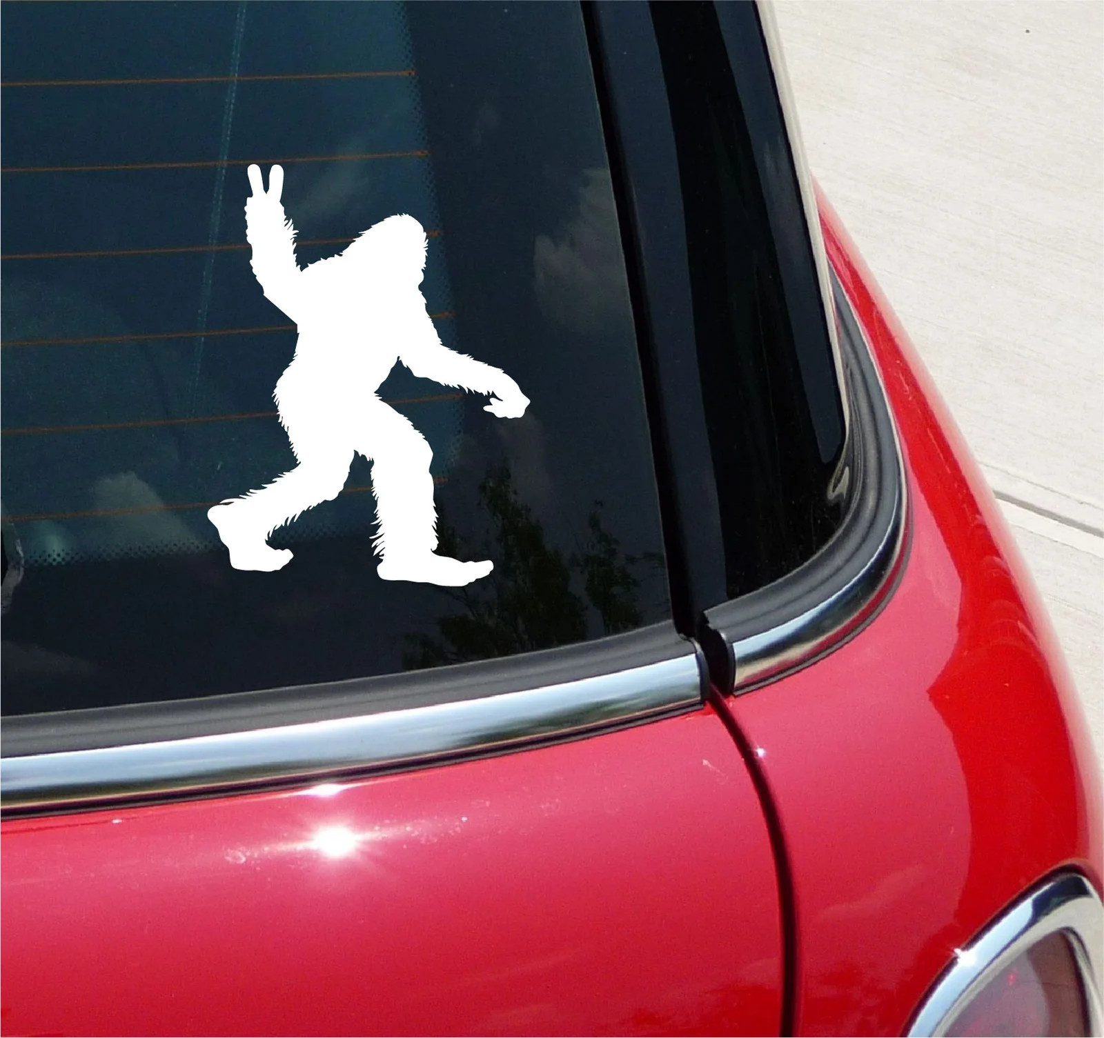 BIGFOOT PEACE SIGN VINYL DECAL STICKER YETI SASQUATCH FUNNY CAR TRUCK WINDOW
