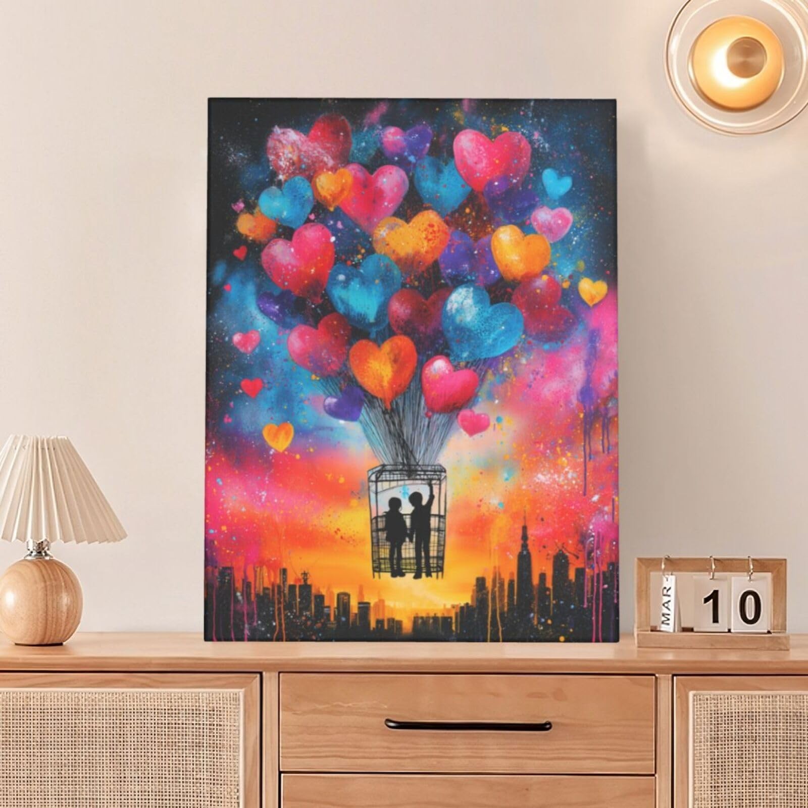 Banksy Street Graffiti Wall Art Balloon Canvas Wall Decor Pictures Paintings …