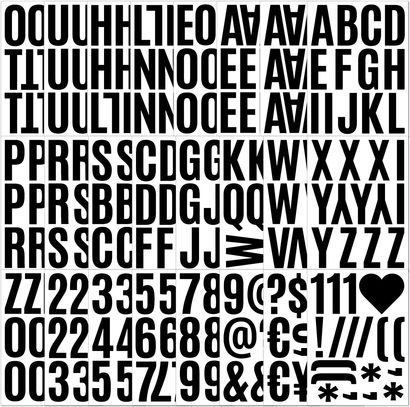 24 Sheets 2 Inch Self Adhesive Letters Stick on Vinyl Capital 2 inch, Black