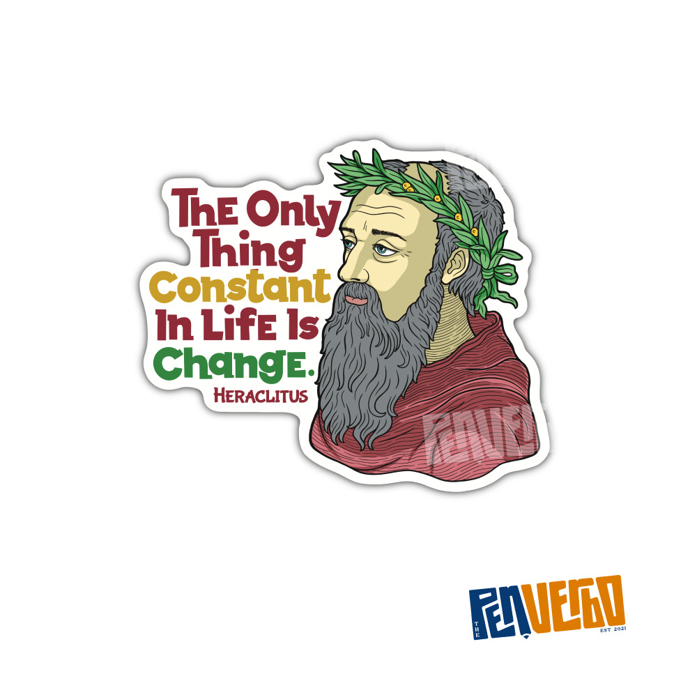 Heraclitus Quote Sticker 2pcs | Change Is Constant | Life Philosophy | PI510