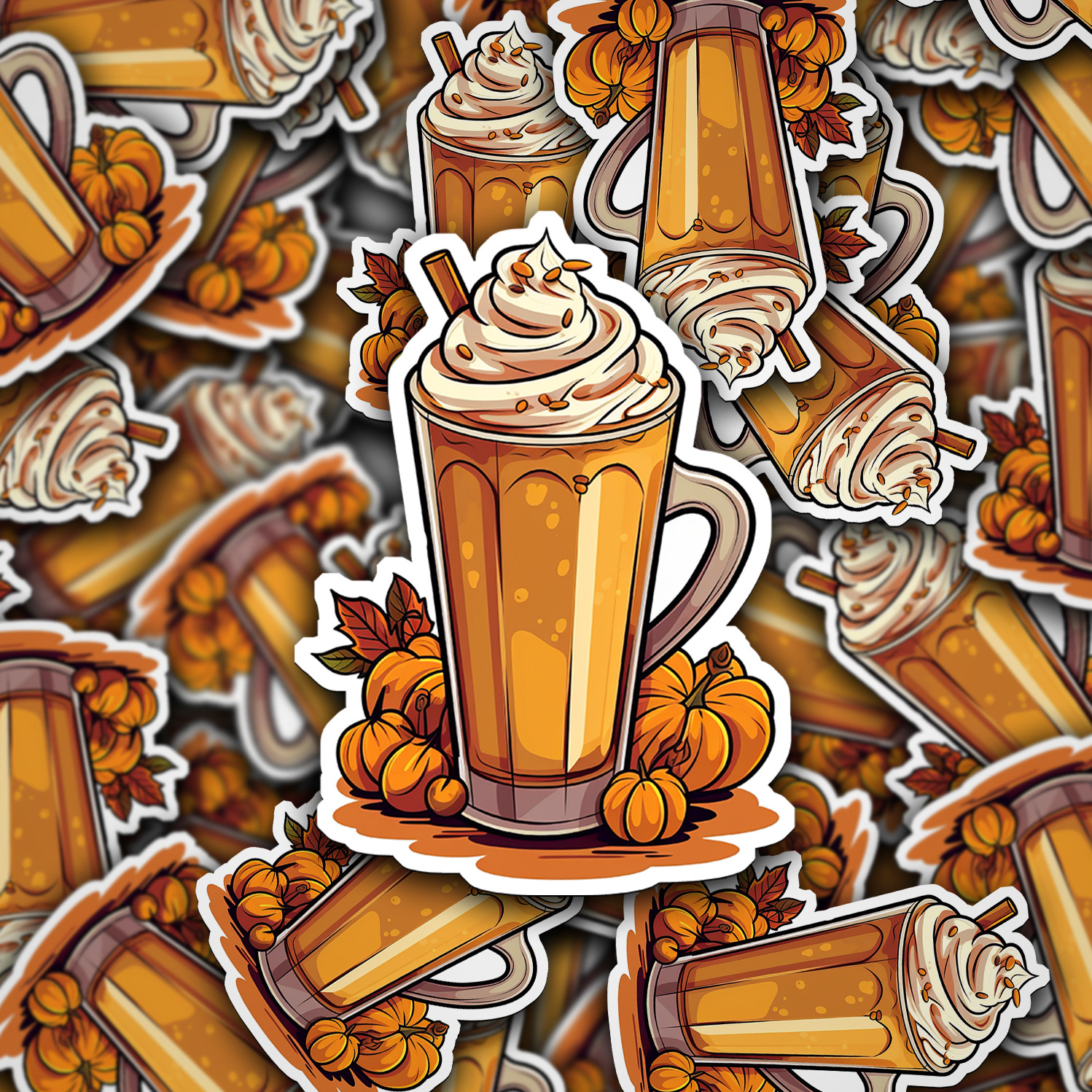 Pumpkin Spice Latte Vinyl Sticker – Sip, Savor, and Stick!
