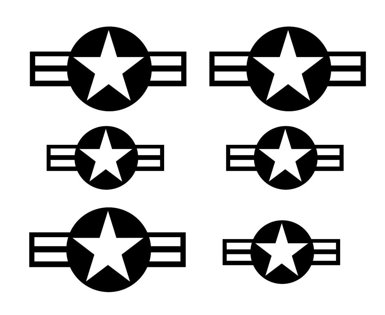 Stars and Bars WWII Warbird Airplane RC – Large Vinyl Stickers Decals – 6″ & 8″