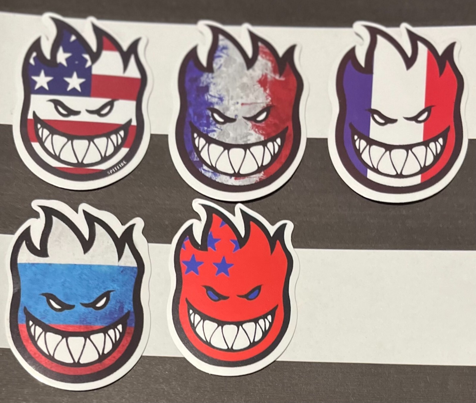 SPITFIRE Patriotic Flag ” Big Head ” Vinyl Decal Sticker Free Ship & Track