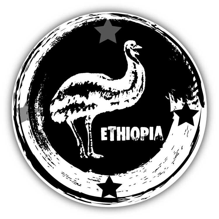 Ethiopia Ostrich Grunge Stamp Car Bumper Sticker Decal – “SIZES”