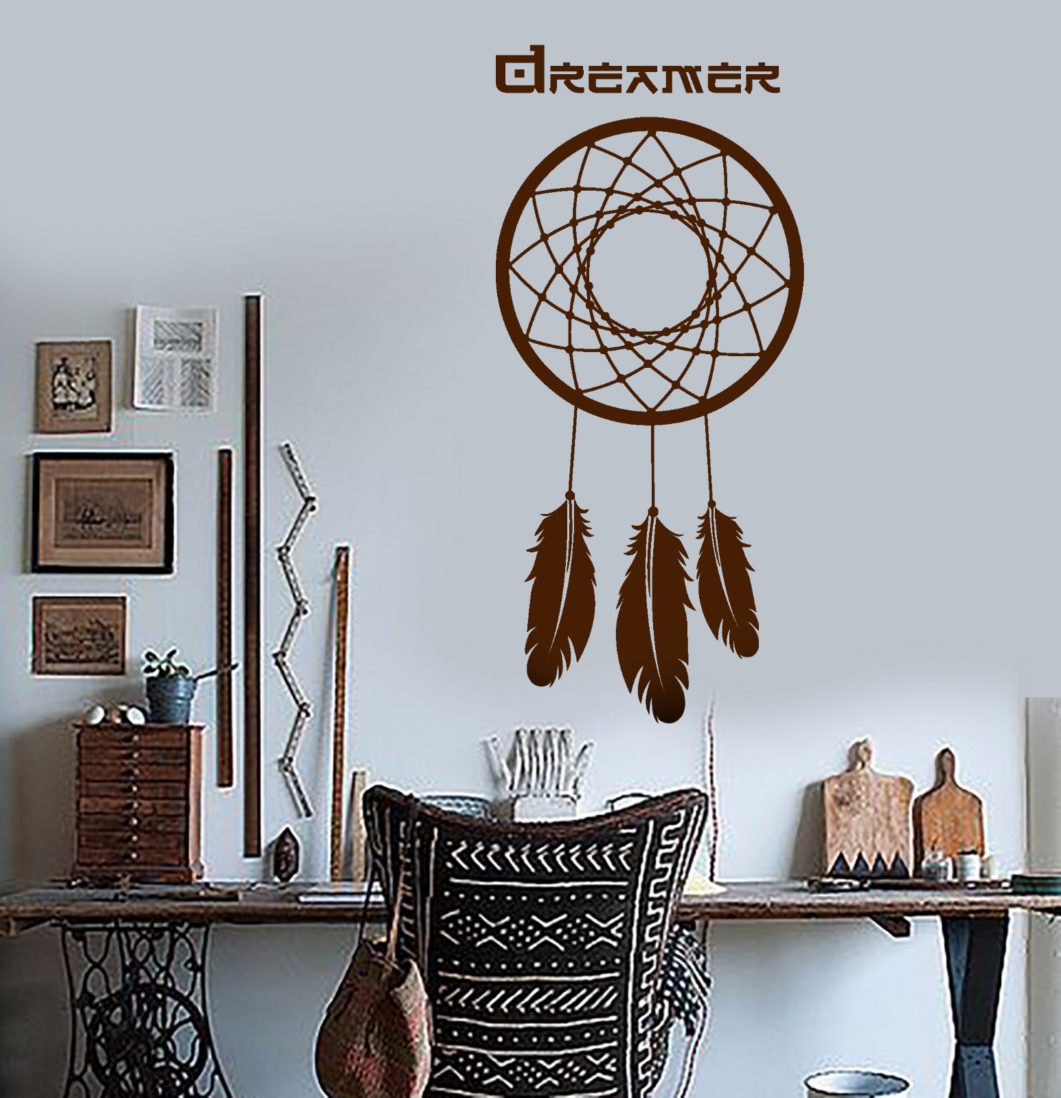 Wall Vinyl Decal Dream Catcher Dreamcatcher Ethnic Bedroom Amulet z3891
