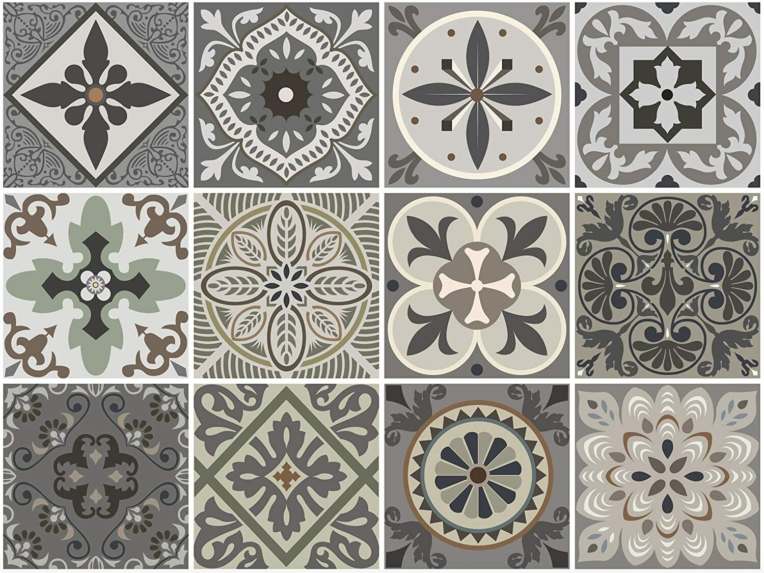 Venecia Decorative Tile Stickers Set 12 Units – 6 in x 6 in – Peel & Stick Vinyl