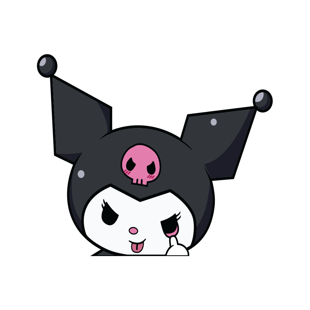 Cute and Rebel Kuromi Sticker, Water-resistant 5.5″W x 4.7″H