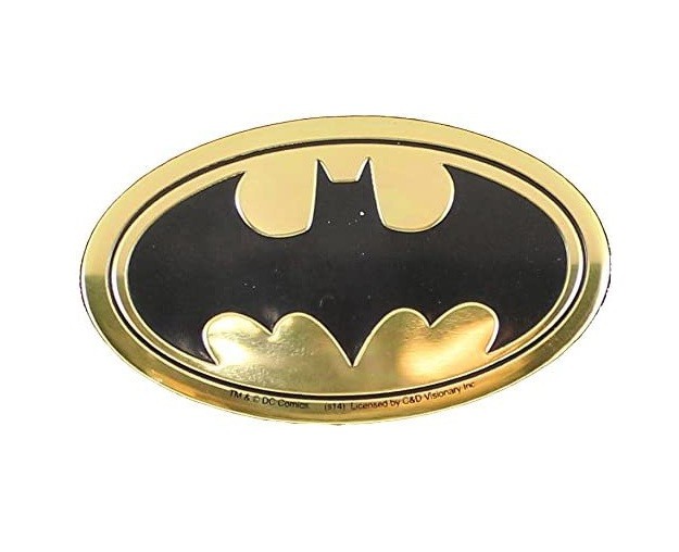 Stickers – C&D Visionary – DC Comics Batman Logo 2.375″ Metal Golden NEW Decal