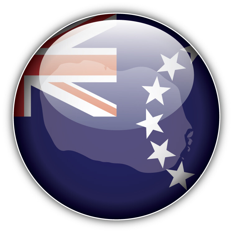 Cook Islands Map Flag Glossy Label Car Bumper Sticker Decal