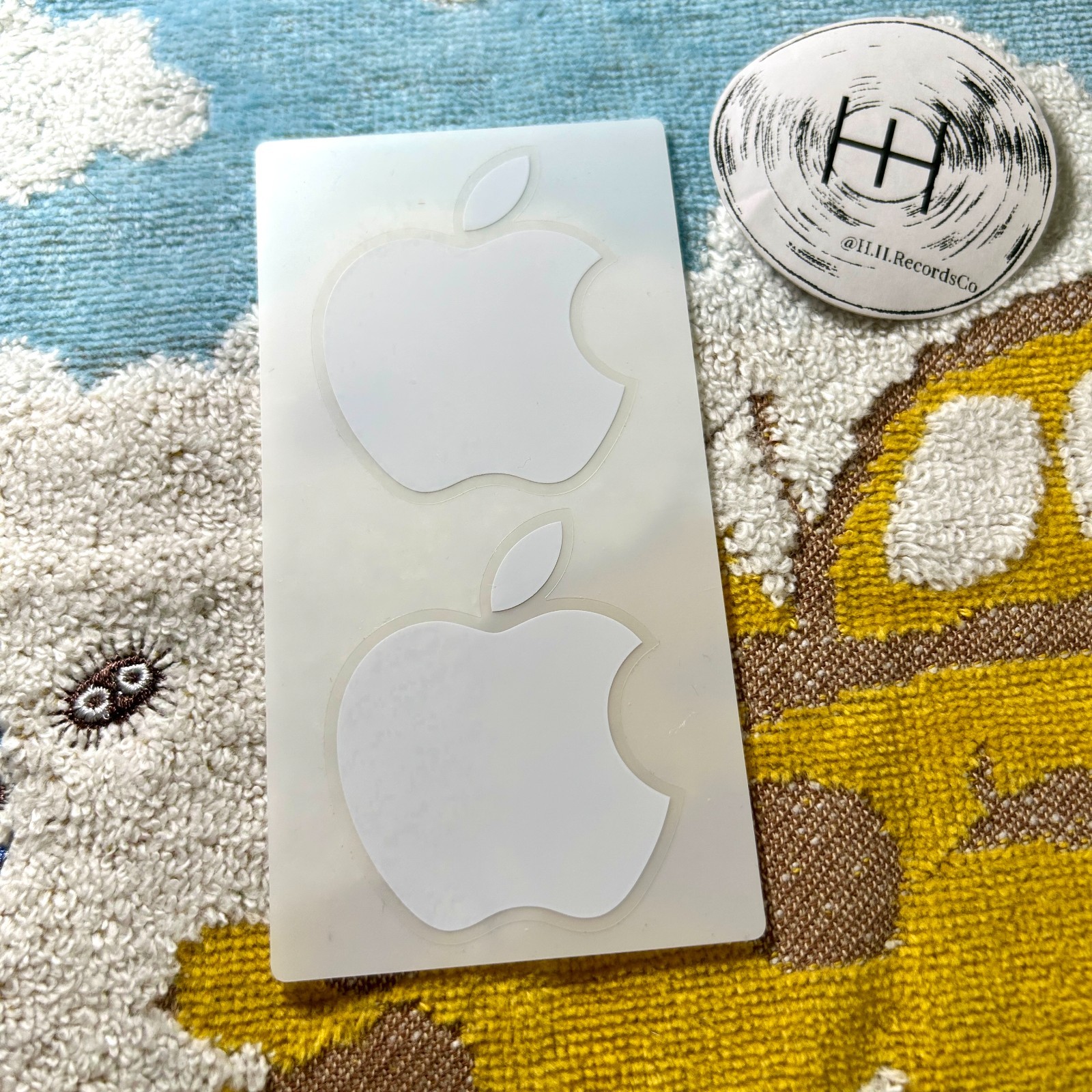 Apple Official Logo Sticker Set of 2 Laptop Decal 2″ White OEM Original