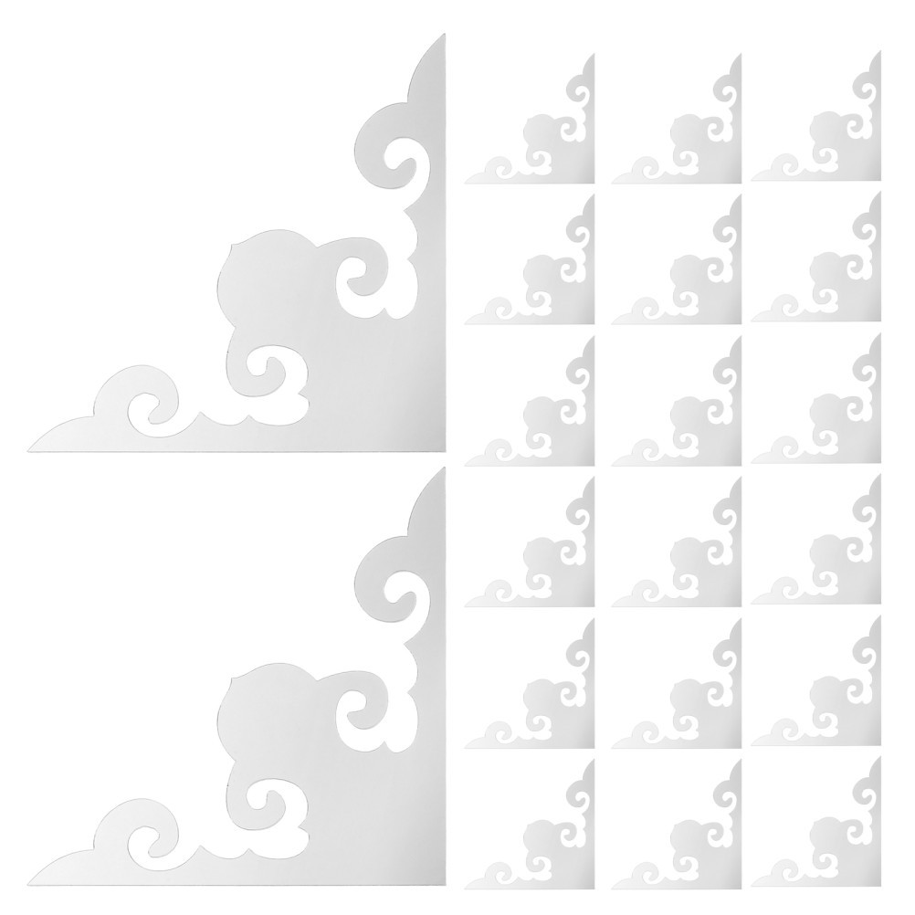 20 Pcs Mirror Frame Sticker Decorative Stickers Corner Home Wall
