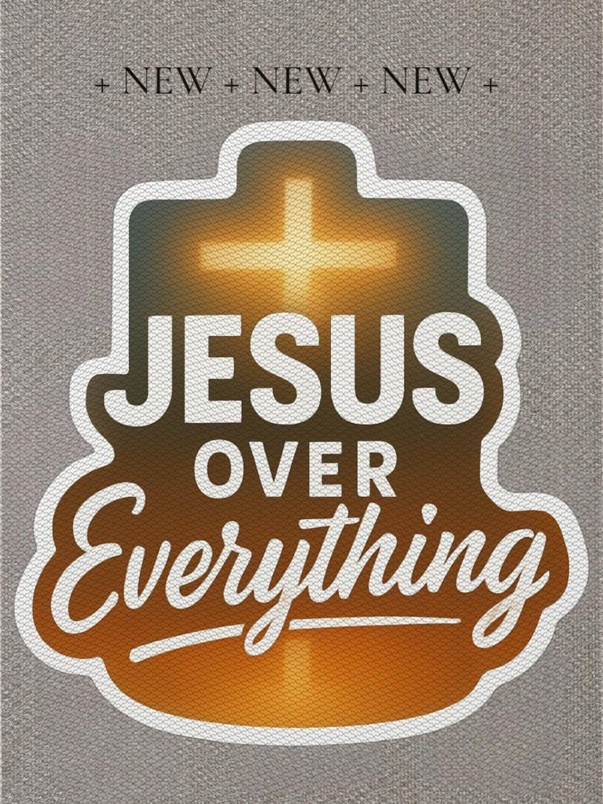 Jesus Over Everything Sticker or Magnet: Christian Cross Faith Decal