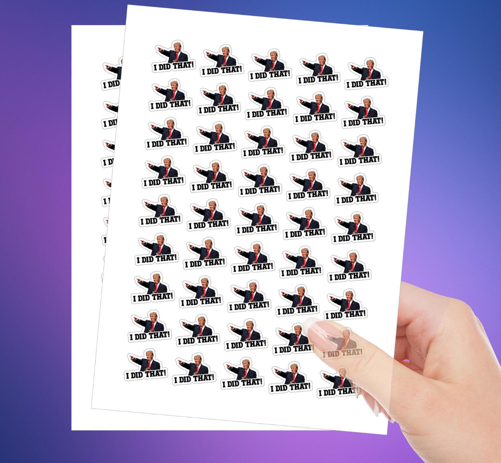 100 PCs “I did that” Trump Sticker Pack – Trump Meme – Trump Decals – 1.3 x 1″