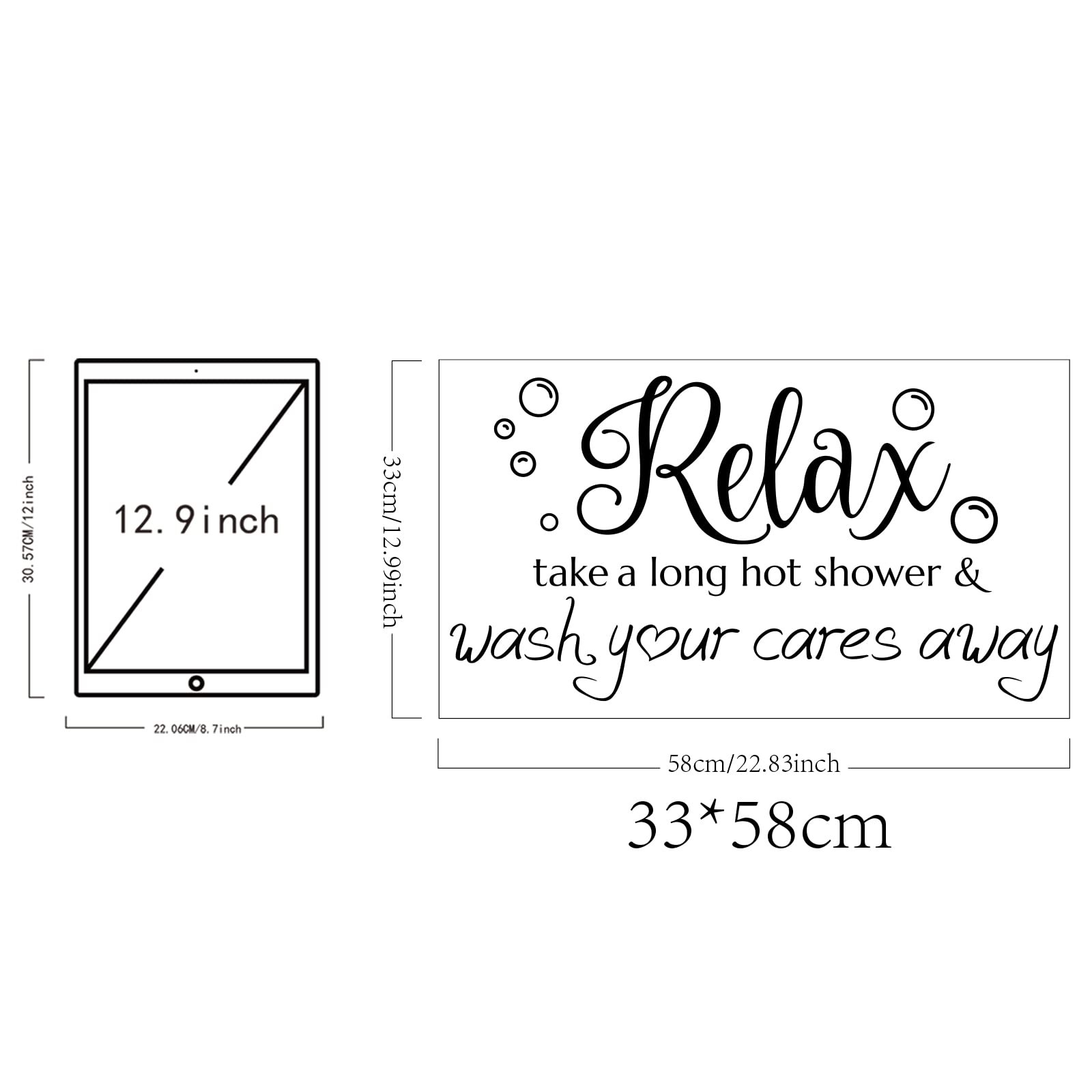 SUPERDANT Bathroom Wall Decals Relax Shower Door Decals Bath Wall Sticker for Do